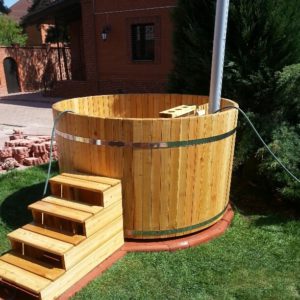 Купели из лиственницы с печью